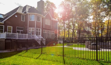 Augustine fence around backyard with fire pit