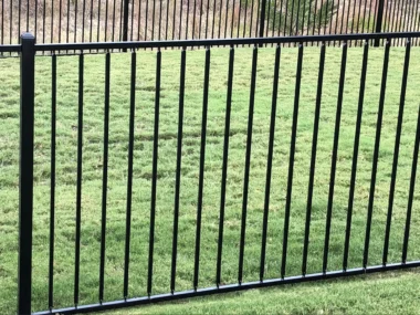 Westport flat top welded fence close up