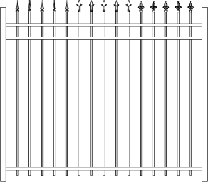 illustration of Orleans picket fence with straight top