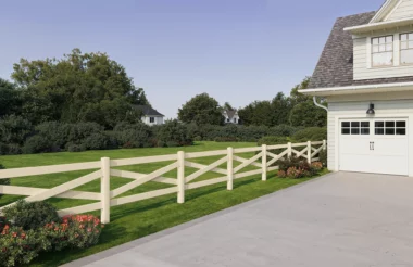 Sedona crossbuck ranch rail fence in sand