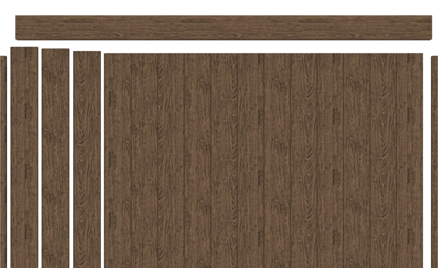 vinyl privacy fence separated into pieces